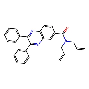 N,N-diallyl-2,3-diphenyl-6-quinoxalinecarboxamide structure