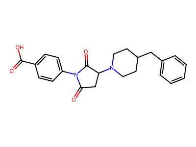 4-[3-(4-Benzylpiperidin-1-yl)-2,5-dioxopyrrolidin-1-yl]benzoic acid structure