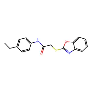 2-(1,3-Benzoxazol-2-ylsulfanyl)-N-(4-ethylphenyl)acetamide structure