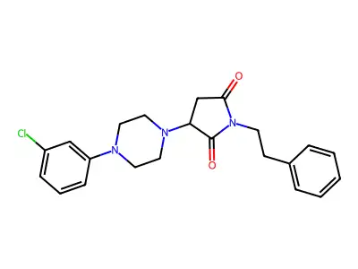 3-[4-(3-Chlorophenyl)piperazin-1-yl]-1-(2-phenylethyl)pyrrolidine-2,5-dione structure