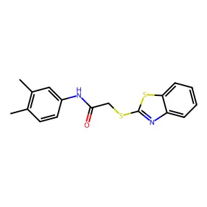 2-(1,3-benzothiazol-2-ylsulfanyl)-N-(3,4-dimethylphenyl)acetamide structure