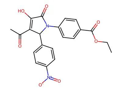 ethyl 4-[3-acetyl-4-hydroxy-2-(4-nitrophenyl)-5-oxo-2H-pyrrol-1-yl]benzoate structure