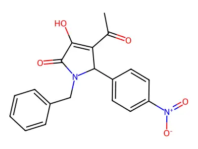 3-acetyl-1-benzyl-4-hydroxy-2-(4-nitrophenyl)-2H-pyrrol-5-one structure