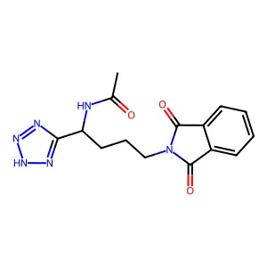 N-[4-(1,3-dioxoisoindol-2-yl)-1-(2H-tetrazol-5-yl)butyl]acetamide structure