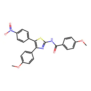 4-methoxy-N-[4-(4-methoxyphenyl)-5-(4-nitrophenyl)-1,3-thiazol-2-yl]benzamide structure