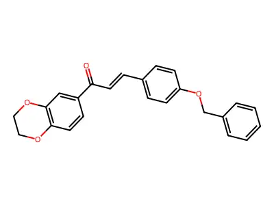(2E)-3-[4-(benzyloxy)phenyl]-1-(2,3-dihydro-1,4-benzodioxin-6-yl)prop-2-en-1-one structure