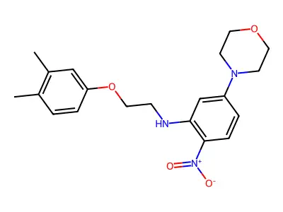 N-[2-(3,4-dimethylphenoxy)ethyl]-5-morpholin-4-yl-2-nitroaniline structure