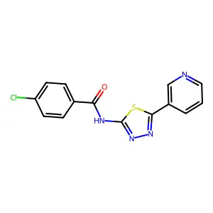 4-chloro-N-(5-pyridin-3-yl-1,3,4-thiadiazol-2-yl)benzamide structure