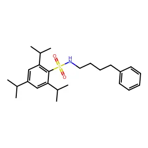 2,4,6-triisopropyl-N-(4-phenylbutyl)benzenesulfonamide structure