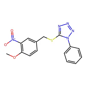 5-[(4-Methoxy-3-nitrophenyl)methylsulfanyl]-1-phenyltetrazole structure