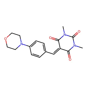 1,3-dimethyl-5-(4-morpholinobenzylidene)pyrimidine-2,4,6(1H,3H,5H)-trione structure