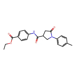 ethyl 4-(5-oxo-1-(p-tolyl)pyrrolidine-3-carboxamido)benzoate structure