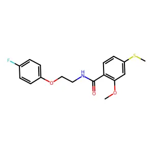 N-[2-(4-fluorophenoxy)ethyl]-2-methoxy-4-(methylsulfanyl)benzamide structure