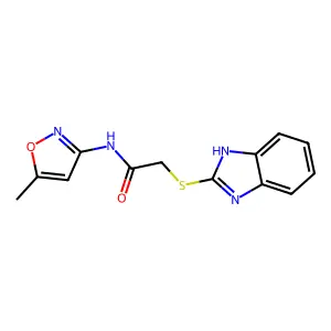 2-(1H-benzimidazol-2-ylthio)-N-(5-methyl-3-isoxazolyl)acetamide structure