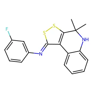 N-(3-fluorophenyl)-4,4-dimethyl-5H-dithiolo[3,4-c]quinolin-1-imine structure