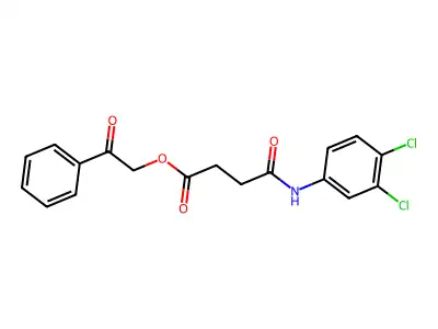 2-Oxo-2-phenylethyl 4-(3,4-dichloroanilino)-4-oxobutanoate structure