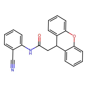 N-(2-cyanophenyl)-2-(9H-xanthen-9-yl)acetamide structure