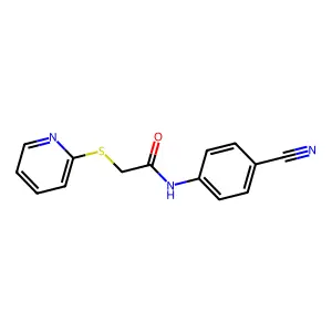 N-(4-cyanophenyl)-2-pyridin-2-ylsulfanylacetamide structure