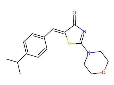 (5Z)-2-(morpholin-4-yl)-5-[4-(propan-2-yl)benzylidene]-1,3-thiazol-4(5H)-one structure
