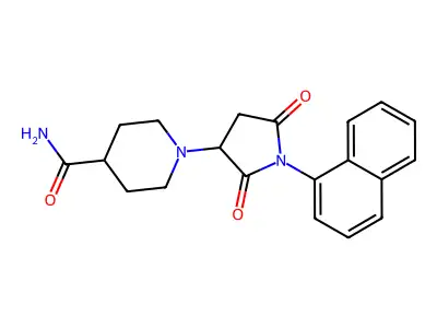 1-[1-(Naphthalen-1-yl)-2,5-dioxopyrrolidin-3-yl]piperidine-4-carboxamide structure