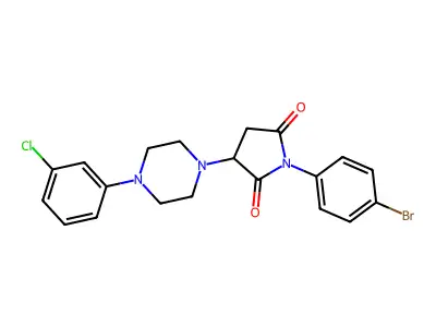 1-(4-Bromophenyl)-3-[4-(3-chlorophenyl)piperazin-1-yl]pyrrolidine-2,5-dione structure