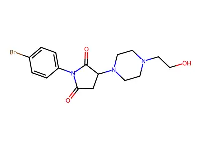 1-(4-Bromophenyl)-3-[4-(2-hydroxyethyl)piperazin-1-yl]pyrrolidine-2,5-dione structure