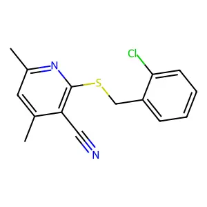 2-[(2-Chlorobenzyl)sulfanyl]-4,6-dimethylnicotinonitrile structure