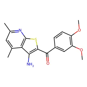 (3-Amino-4,6-dimethylthieno[2,3-b]pyridin-2-yl)(3,4-dimethoxyphenyl)methanone structure