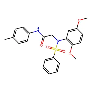 2-[N-(benzenesulfonyl)-2,5-dimethoxyanilino]-N-(4-methylphenyl)acetamide structure