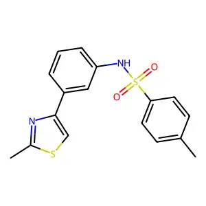 4-methyl-N-[3-(2-methyl-1,3-thiazol-4-yl)phenyl]benzenesulfonamide structure