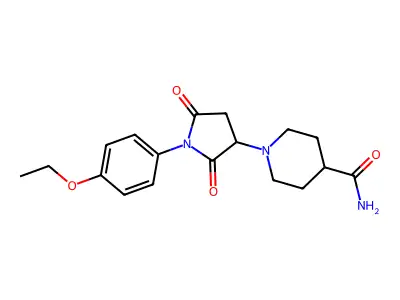 1-[1-(4-Ethoxyphenyl)-2,5-dioxopyrrolidin-3-yl]piperidine-4-carboxamide structure