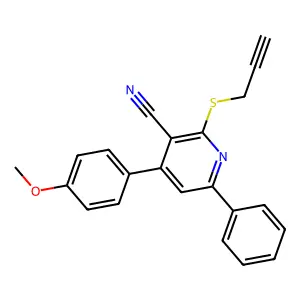 4-(4-Methoxyphenyl)-6-phenyl-2-(2-propyn-1-ylsulfanyl)nicotinonitrile structure