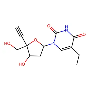 2'-deoxy-5-ethyl-4'-ethynyluridine structure
