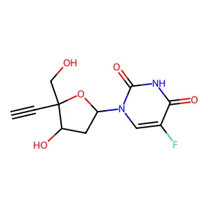 2'-deoxy-4'-ethynyl-5-fluorouridine structure