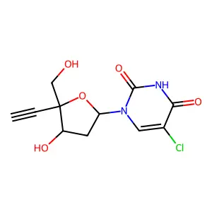 5-chloro-2'-deoxy-4'-ethynyluridine structure