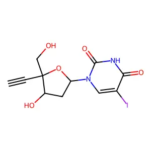 2'-deoxy-4'-ethynyl-5-iodouridine structure