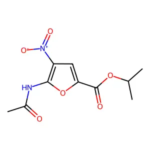 2-Furancarboxylic acid, 5-(acetylamino)-4-nitro-, 1-methylethyl ester structure
