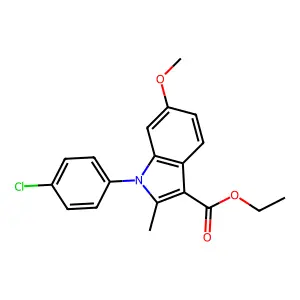 ethyl 1-(4-chlorophenyl)-6-methoxy-2-methyl-1H-indole-3-carboxylate structure