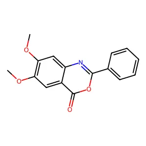 6,7-dimethoxy-2-phenyl-4H-3,1-benzoxazin-4-one structure