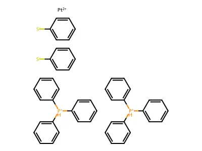 Benzenethiolate;platinum(2+);bis(triphenylphosphanium) structure