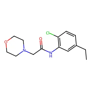 4-Morpholineacetanilide, 2'-chloro-5'-ethyl- structure