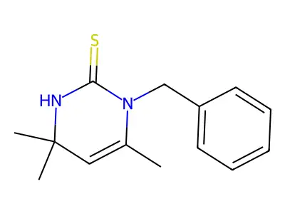 2(1H)-Pyrimidinethione, 3,4-dihydro-1-benzyl-4,4,6-trimethyl- structure