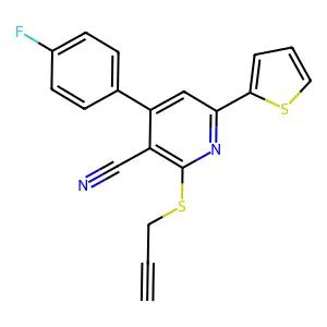 4-(4-Fluorophenyl)-2-prop-2-ynylsulfanyl-6-thiophen-2-ylpyridine-3-carbonitrile structure