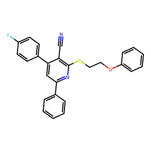 4-(4-Fluorophenyl)-2-(2-phenoxyethylsulfanyl)-6-phenylpyridine-3-carbonitrile structure
