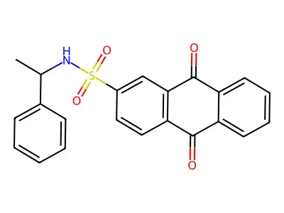 9,10-dioxo-N-(1-phenylethyl)-9,10-dihydroanthracene-2-sulfonamide structure