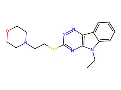 4-[2-[(5-Ethyl-[1,2,4]triazino[5,6-b]indol-3-yl)sulfanyl]ethyl]morpholine structure