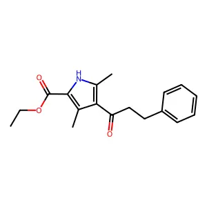 Ethyl 3,5-dimethyl-4-(1-oxo-3-phenylpropyl)-1H-pyrrole-2-carboxylate structure