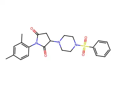 1-(2,4-Dimethylphenyl)-3-[4-(phenylsulfonyl)piperazin-1-yl]pyrrolidine-2,5-dione structure