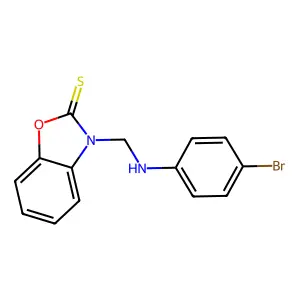 3-[(4-bromoanilino)methyl]-1,3-benzoxazole-2(3H)-thione structure