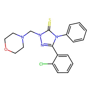 5-(2-Chlorophenyl)-2-(morpholin-4-ylmethyl)-4-phenyl-1,2,4-triazole-3-thione structure